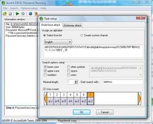 Accent Excel Password Recovery Screenshot