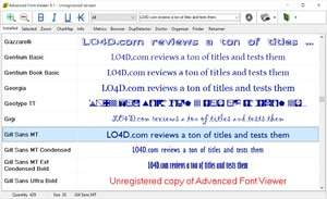 Advanced Fonts Viewer Screenshot