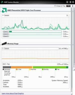 AMD System Monitor Screenshot
