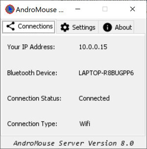 AndroMouse Server Screenshot