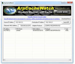 ArpCacheWatch Screenshot