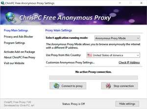 ChrisPC Free Anonymous Proxy Screenshot