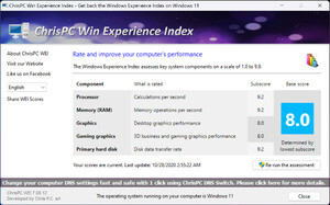 ChrisPC Win Experience Index 7.22.06 download the new for windows