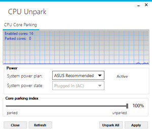 CPU Unpark Screenshot