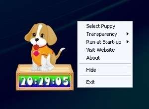 Cute Puppy Clock Screenshot