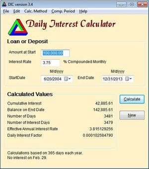 Daily Interest Calculator Screenshot