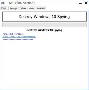Destroy Windows 10 Spying Screenshot