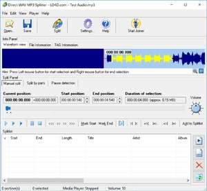 Direct MP3 Splitter and Joiner Screenshot