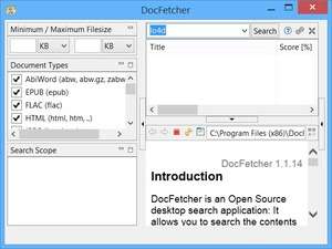 DocFetcher Screenshot