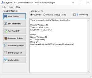 EasyBCD Community Edition Screenshot