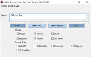 Farbar Recovery Scan Tool FRST Screenshot
