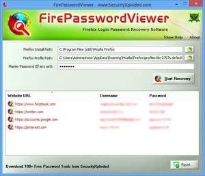 FirePasswordViewer Screenshot
