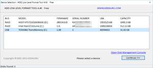 HDD Low Level Format Tool Screenshot
