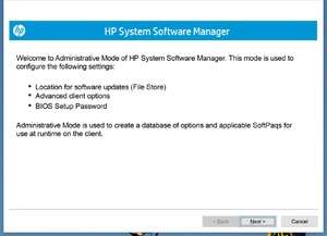 HP System Software Manager Screenshot