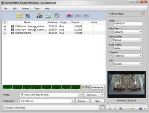 ImTOO MPEG Encoder Platinum Screenshot