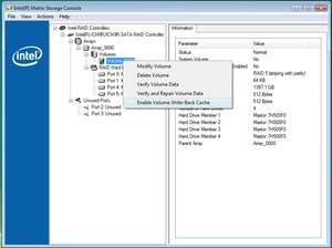Intel Matrix Storage Manager Screenshot