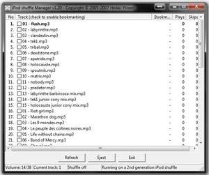 iPod Shuffle Manager Screenshot