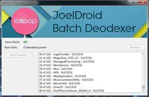 JoelDroid Lollipop Batch Deodexer Screenshot