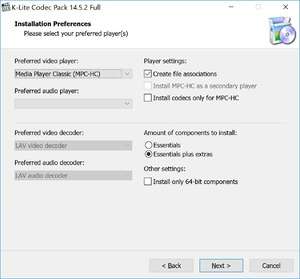 K-Lite Codec Pack Full Screenshot