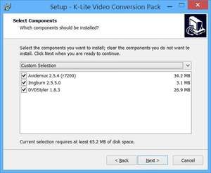 K Lite Video Conversion Pack Screenshot