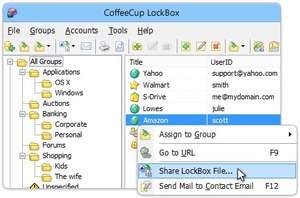CoffeeCup LockBox Screenshot