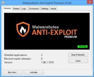 Malwarebytes Anti-Exploit Screenshot