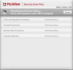 McAfee Security Scan Plus Screenshot