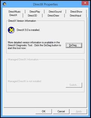 DirectX Control Panel Screenshot