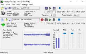 Midi2Wav Recorder Screenshot
