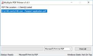 Multiple PDF Printer Screenshot