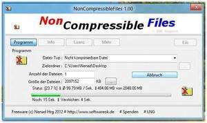 NonCompressibleFiles Screenshot