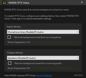 Nvidia RTX Voice Screenshot