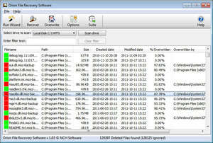 Orion File Recovery Software Screenshot