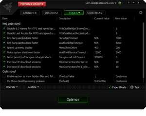Razer Game Booster Screenshot