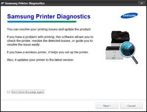 Samsung Printer Diagnostics Screenshot