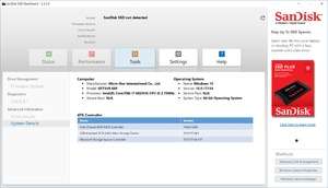SanDisk SSD Dashboard Screenshot