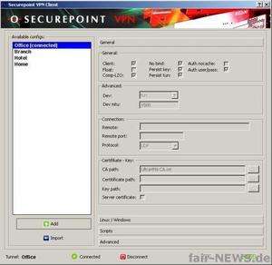 Securepoint Personal VPN Client Screenshot