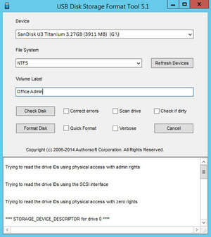 USB Disk Storage Format Tool Screenshot