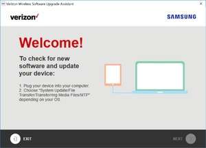 Verizon Wireless Software Upgrade Assistant Screenshot