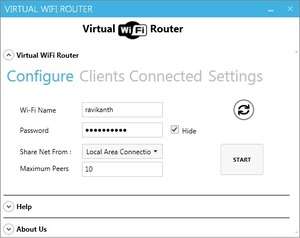 Virtual WiFi Router Screenshot