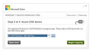 Windows USB/DVD Download Tool Screenshot
