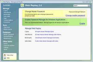 Web Replay Password Manager Screenshot