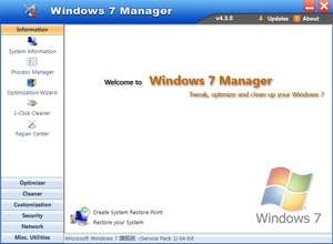 Windows 7 Manager Screenshot