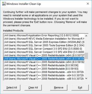 Windows Installer CleanUp Utility Screenshot