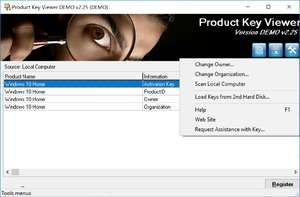 Windows Product Key Viewer Changer Screenshot