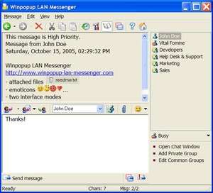 Winpopup LAN Messenger Screenshot