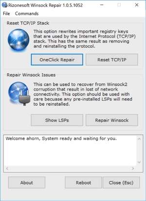 Winsock Repair Screenshot