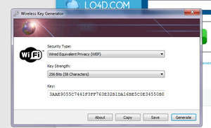 Wireless Key Generator Screenshot