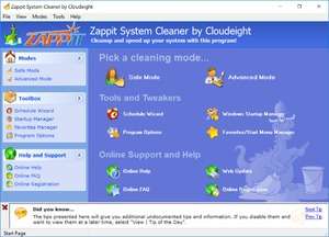 Zappit System Cleaner Screenshot