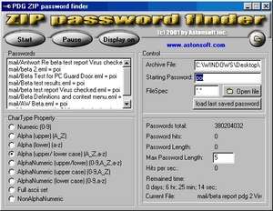 ZIP Password Finder Screenshot